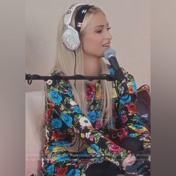 NWT Alice & Olivia Delora Floral Printed Long Sleeve Paneled Mini Dress Size 8 - Picture 11 of 12